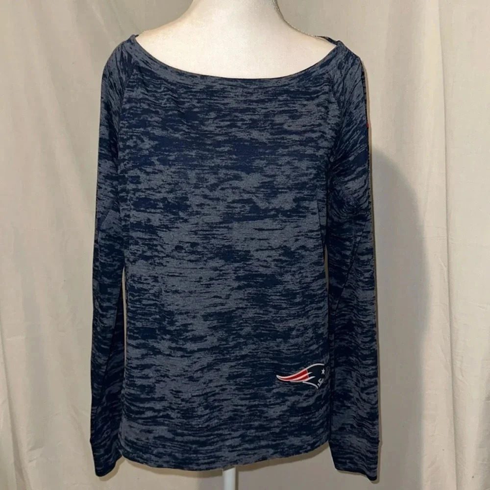 NFL Team Apparel Nike New England Patriots heathered blue long sleeve size small